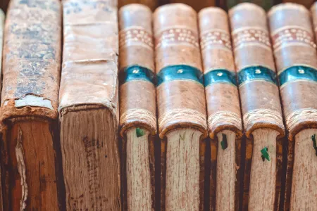 a row of books