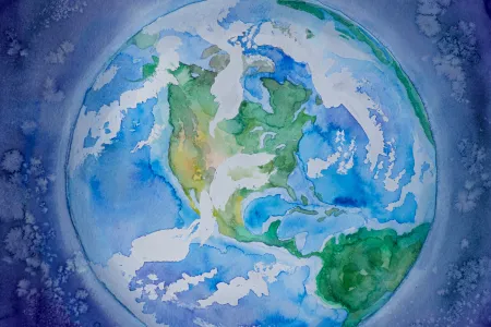 Globe watercolor