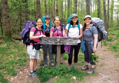 From left: Heather Marks '91, Joy Westdrop '89, Irene Segal Ayers '82, Elizabeth Mosier '84, and Celeste Provost '89.