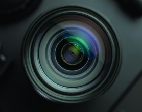 Close up of a camera lens