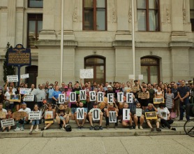 Bicycle Coalition of Greater Philadelphia advocacy event at City Hall.