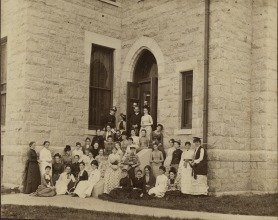 First class at Bryn Mawr outside Taylor Hall.