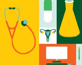 Illustration of medical research tools