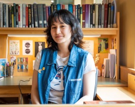 Ellie Toyama ’26 in her carrel