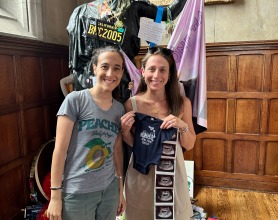 Kirsten Huskey and Amy Carroccia visiting Athena with the sonogram.