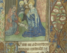 Nativity scene from Castle Book of Hours #2, Use of Rouen. France, mid-15th century.
