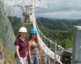 Deborah Farrington ’09 (left) and Emily Altiere ’10 at the Arecibo Observatory. Deborah Farrington ’09 (left) and Emily Altiere ’10