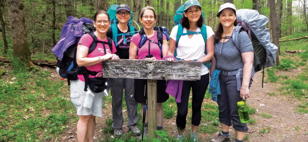 From left: Heather Marks '91, Joy Westdrop '89, Irene Segal Ayers '82, Elizabeth Mosier '84, and Celeste Provost '89.