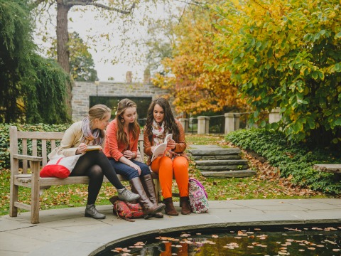 students on campus