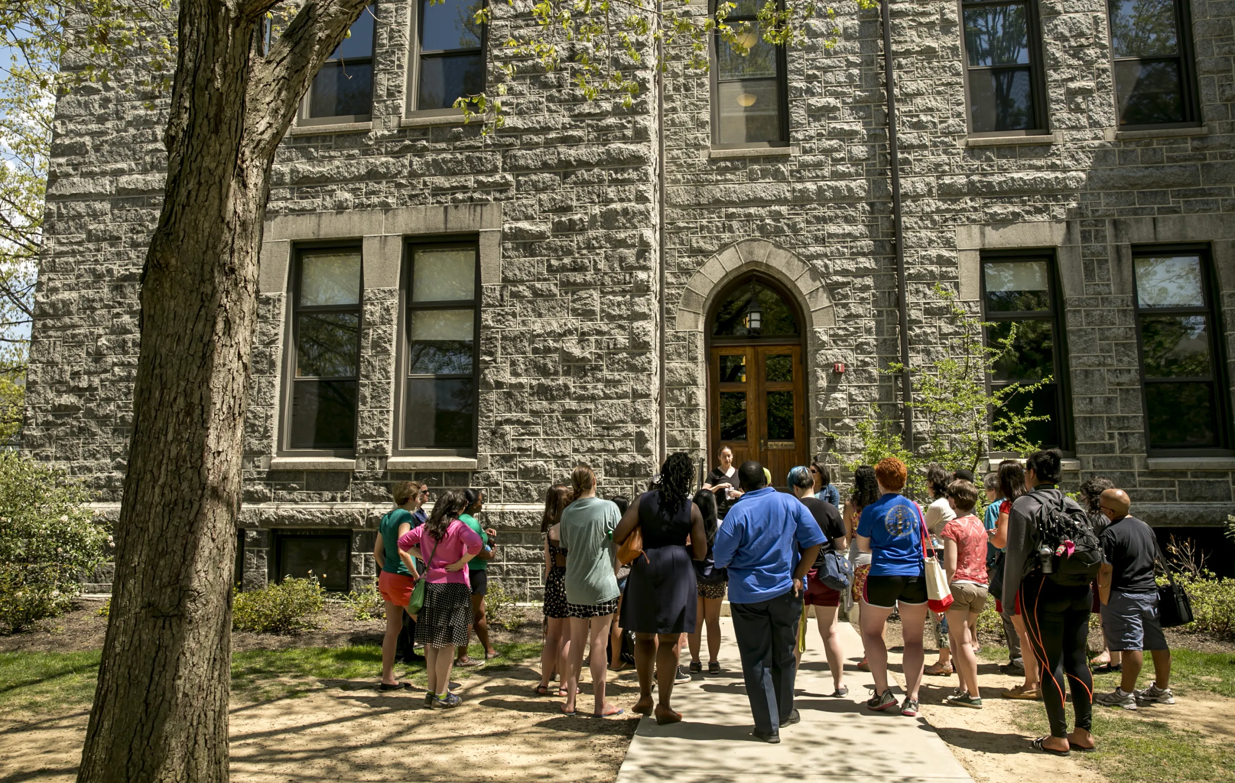 Tour Group in Front of Building