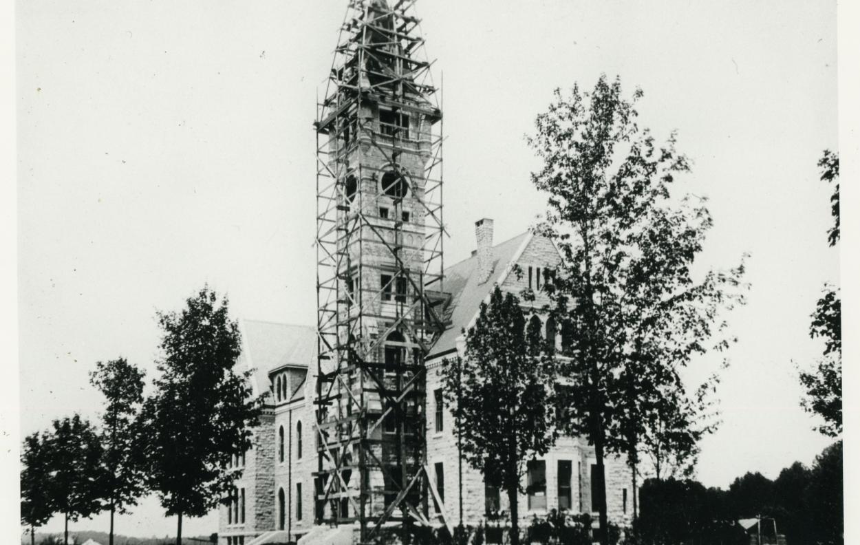 Photograph of Taylor Hall during construction