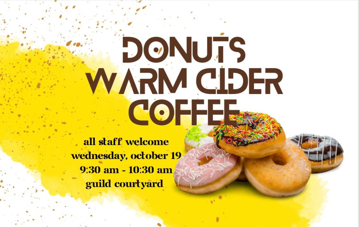 image of donuts and info about Morning Break event