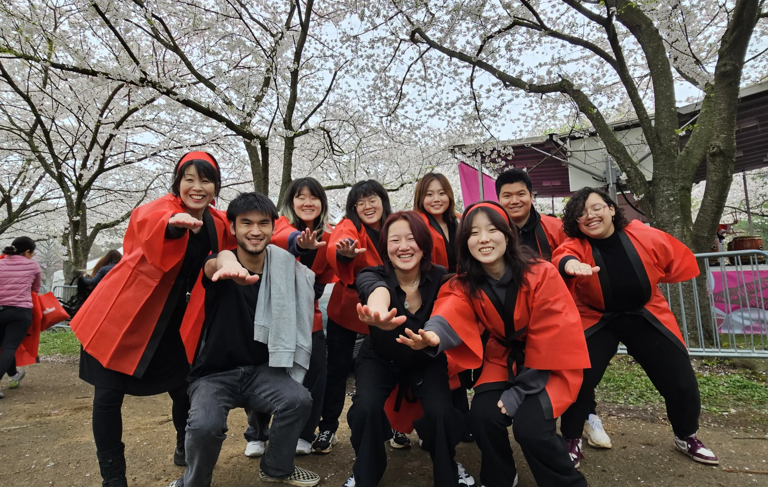 Photo of students at Cherry Blossom Festival