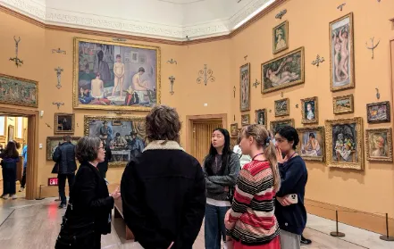 Photo of student inside The Barnes Foundation