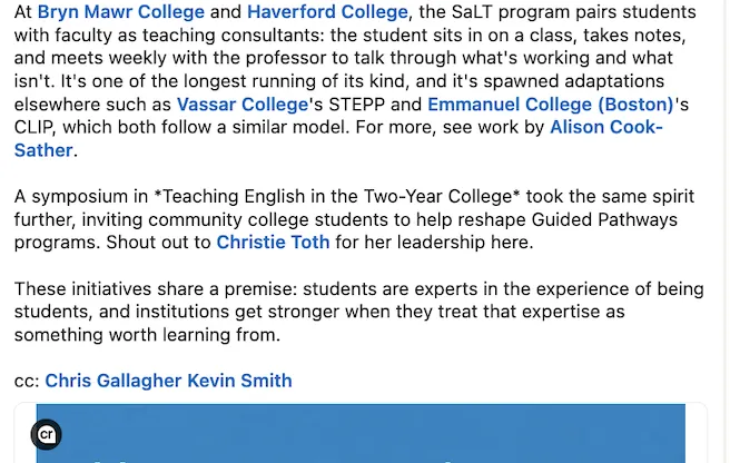 Linked In Post featuring SaLT