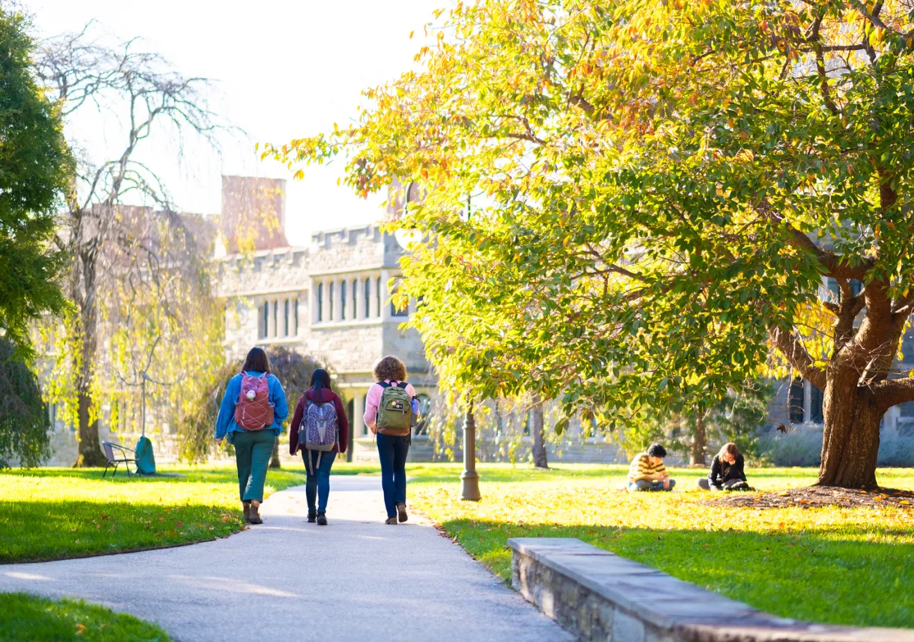 Students Walking in the Fall