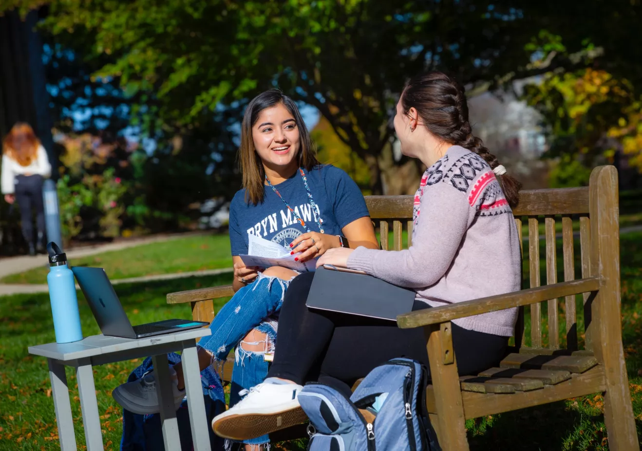 students talking