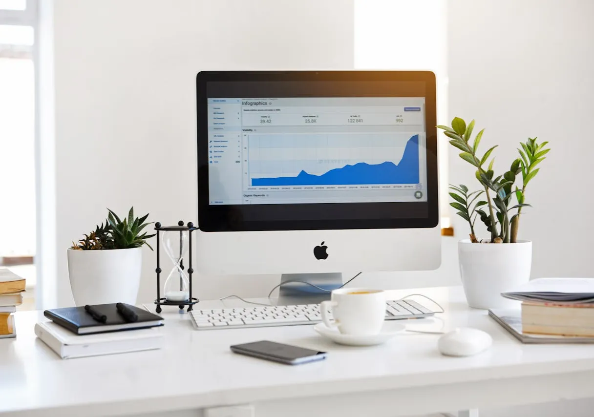 Desktop displaying analytics dashboard