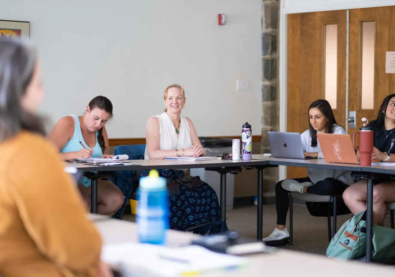 Students in classroom conversation at Bryn Mawr, one of the top social work masters programs 