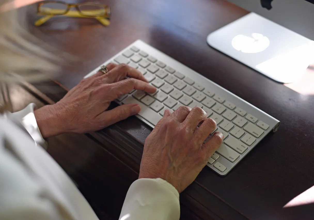 Typing on keyboard