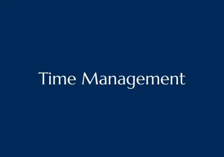 Blue title card that reads "Time Management"