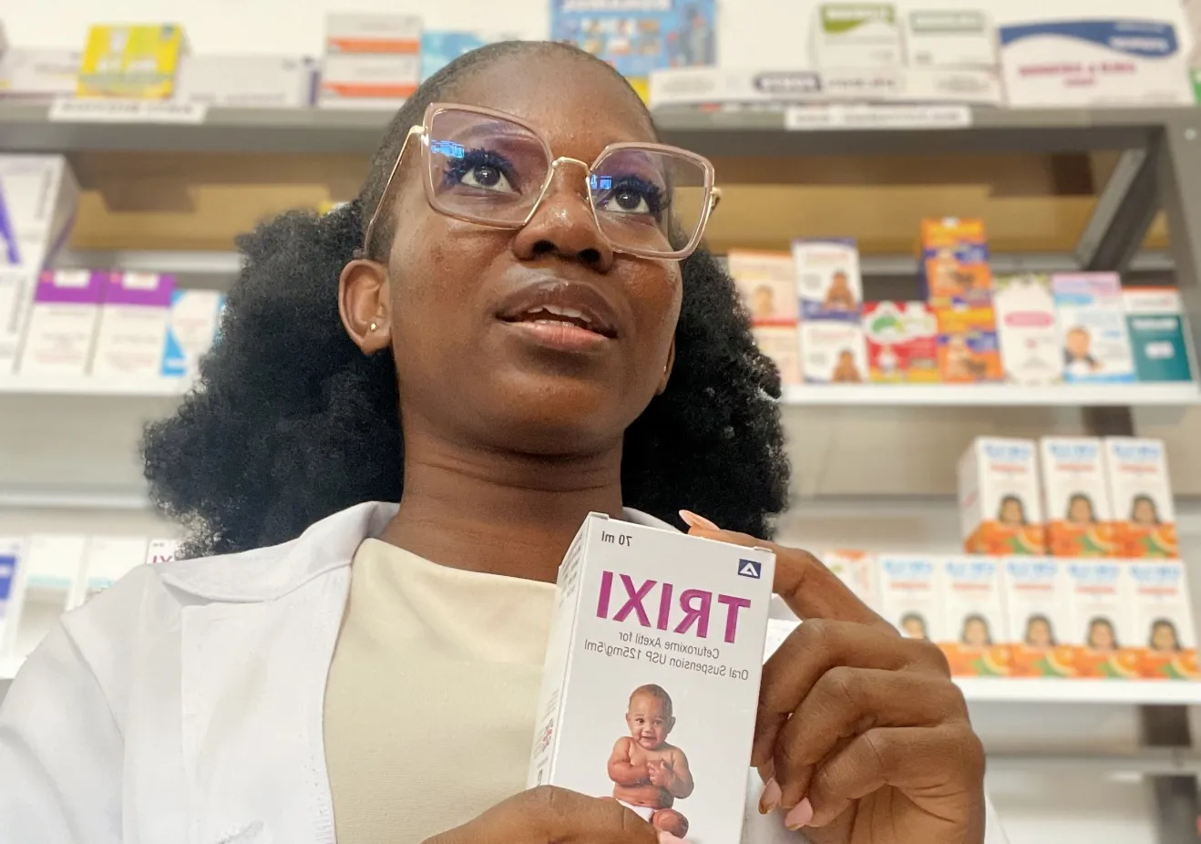 Juanita working as a pharmacy tech