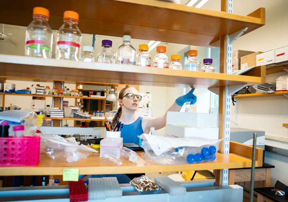 student in the lab
