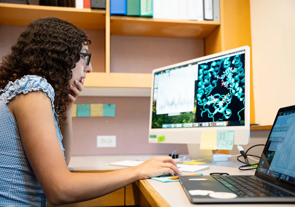student at computer