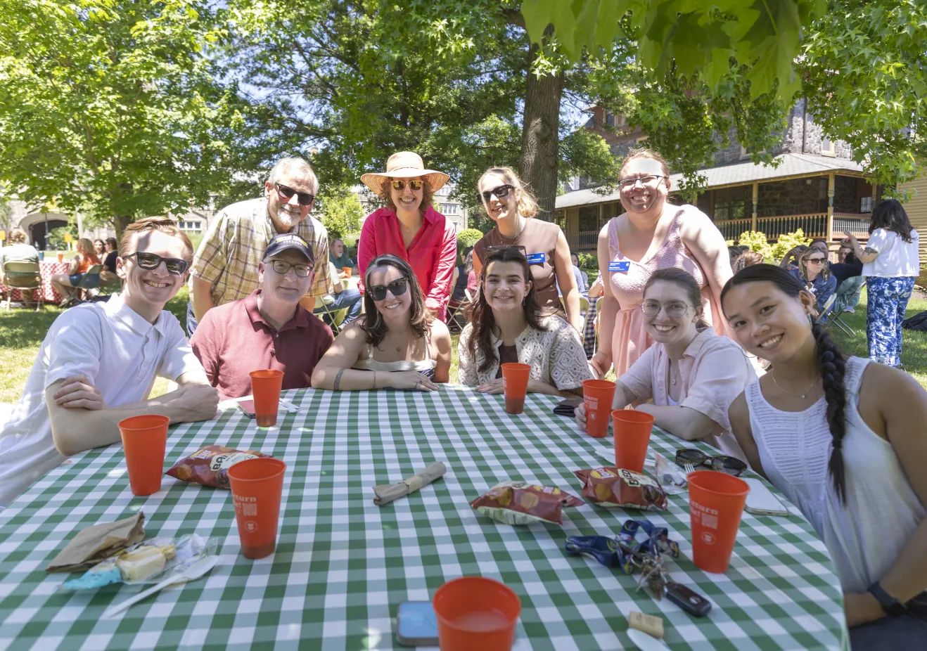 group of staff at picnic