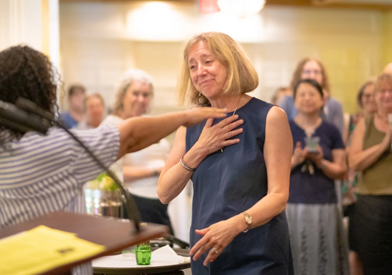 Woman in heartfelt moment
