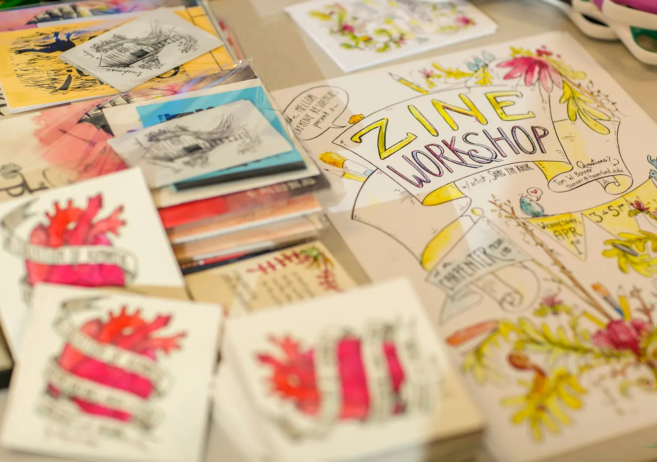 Zine making student publications