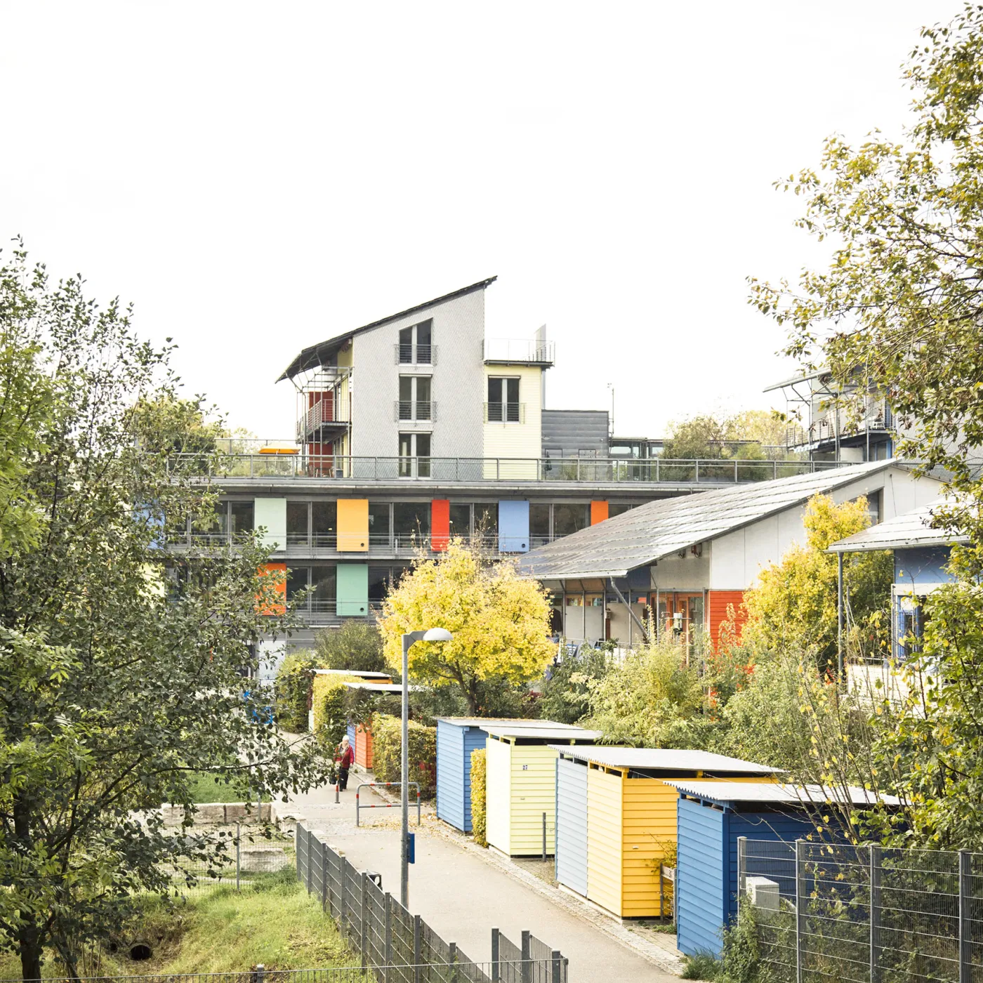 A garden lane and buildings in Germany