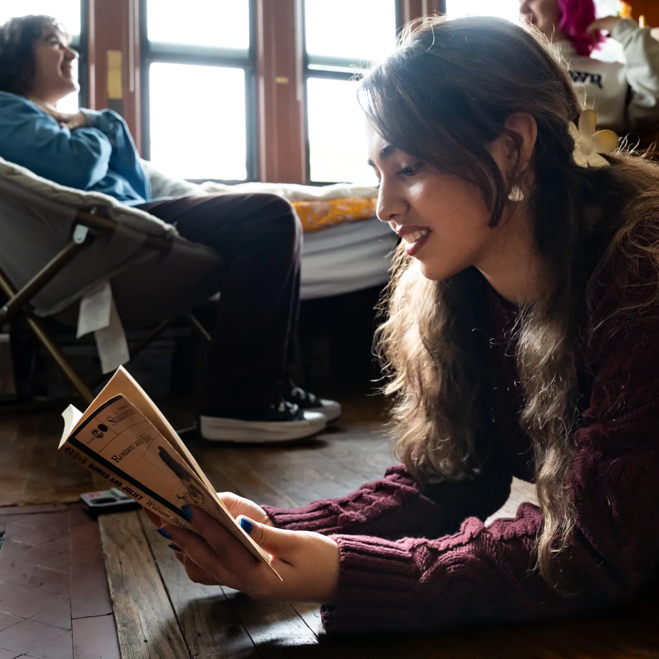 Comparative literature students studying