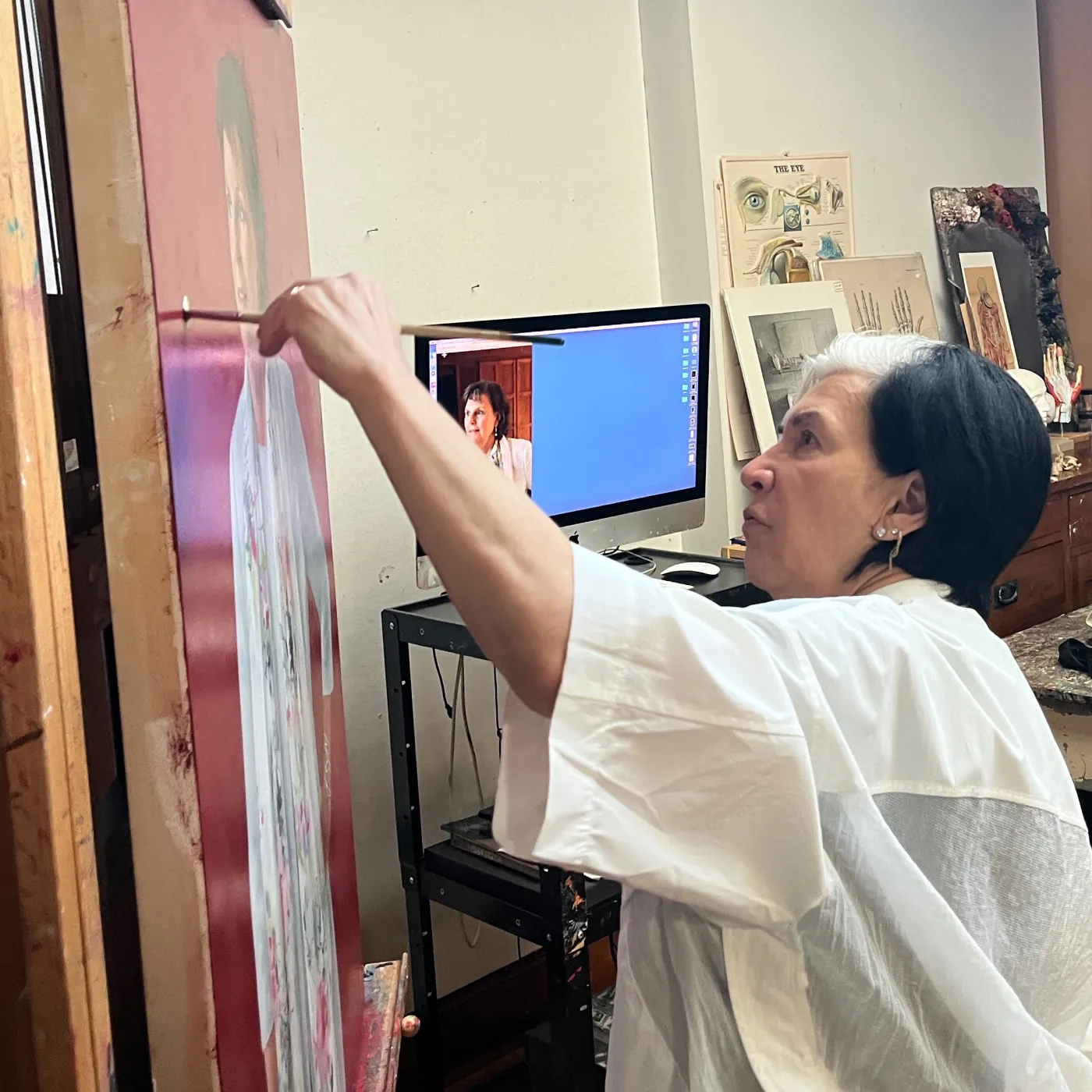 an artist painting
