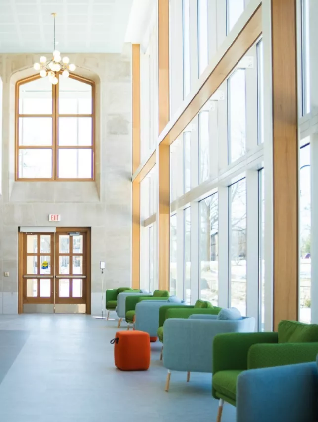 Interior photo of Student Life and Wellness Building