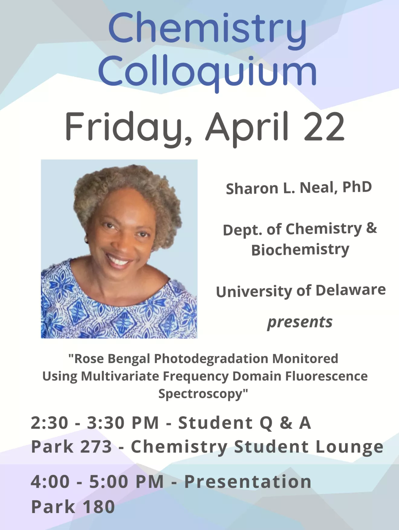 Neal Chemistry Colloquium Poster