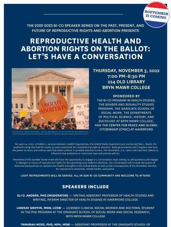 2022 Reproductive Rights Event Poster November 2022