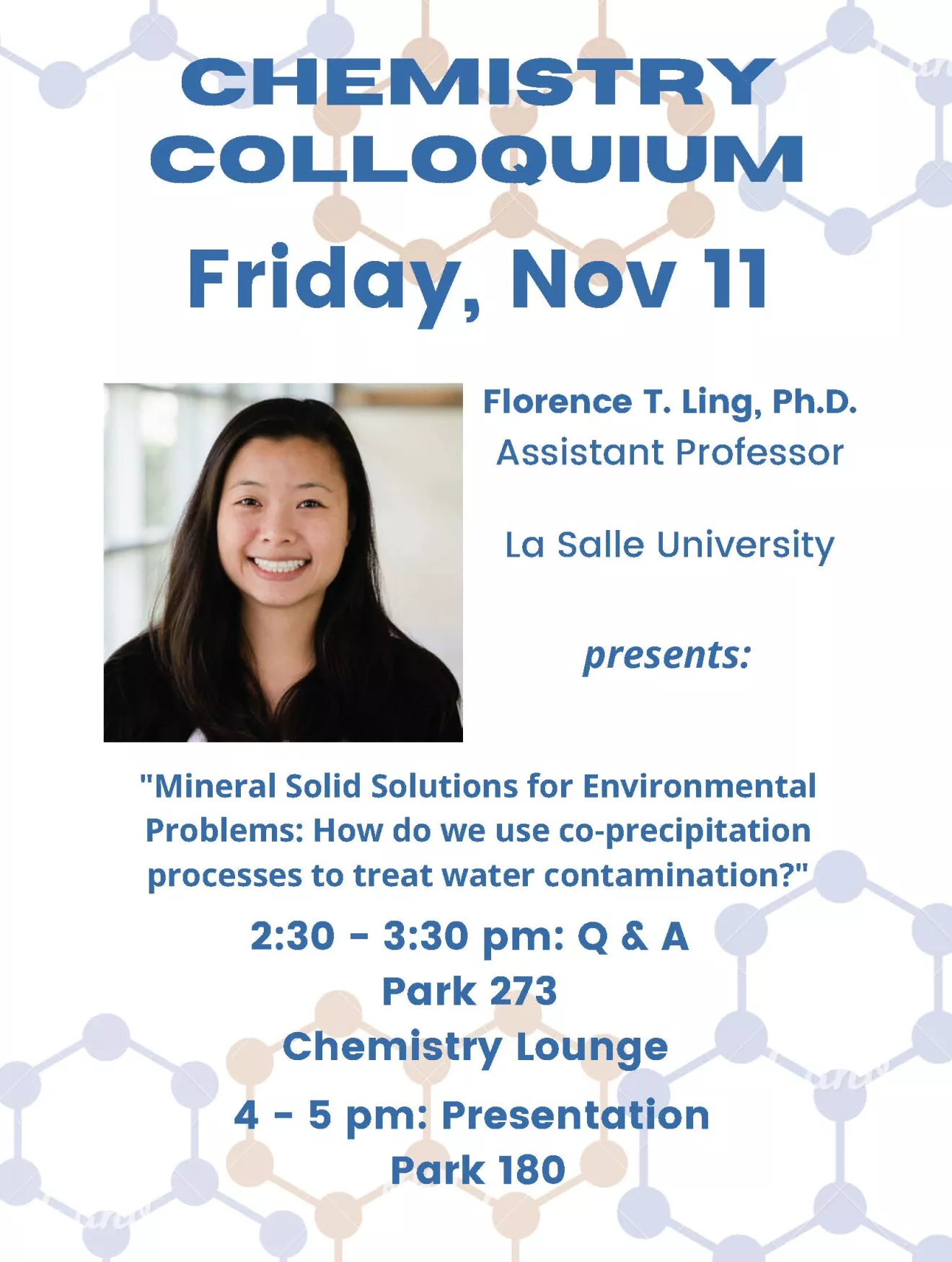 Chemistry Colloquium Florence T. Ling Poster
