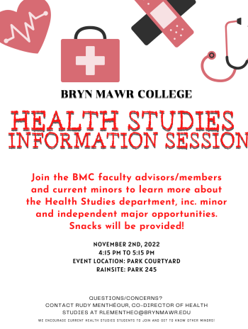 Health Studies Info Session Fall 2022 Poster