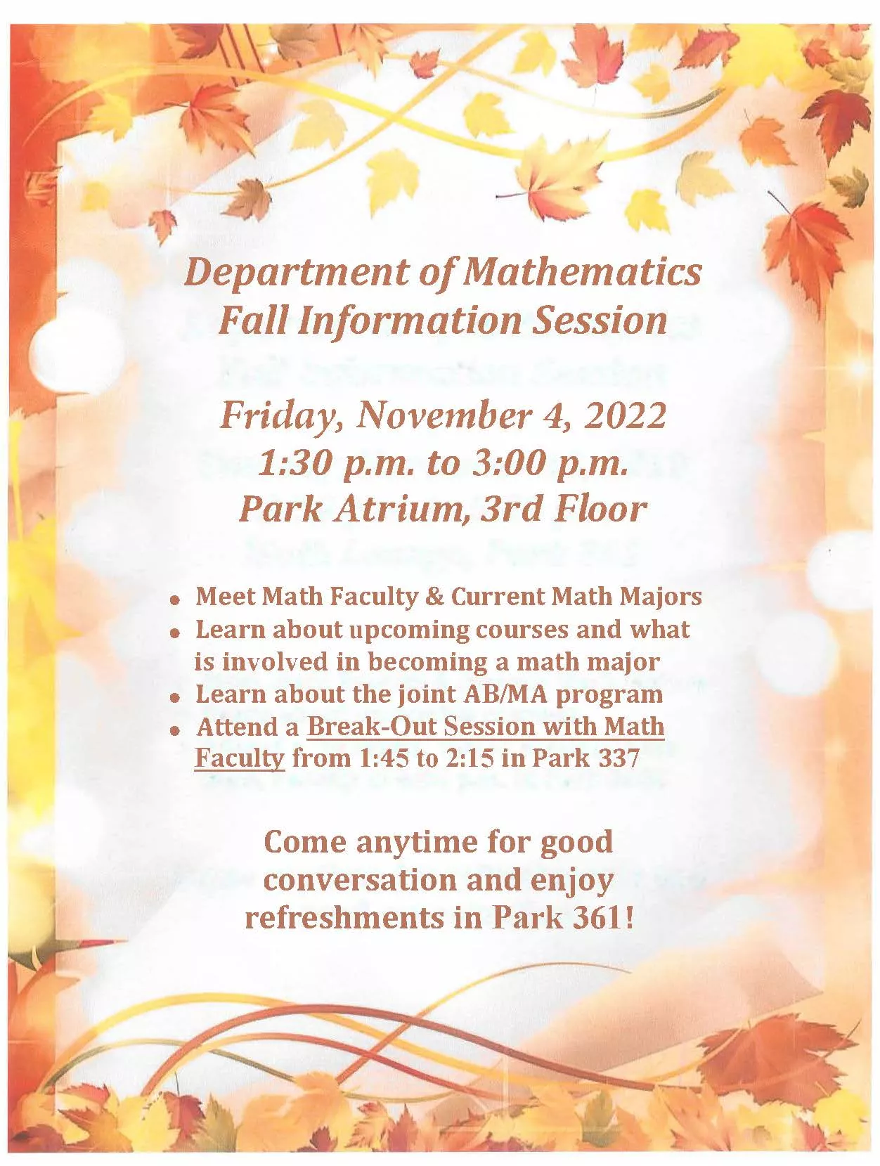 Math Fall 2022 Info Session