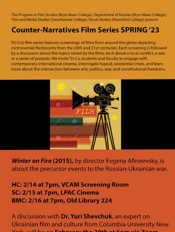 Counter-Narratives Film Series 'Winter on Fire" poster