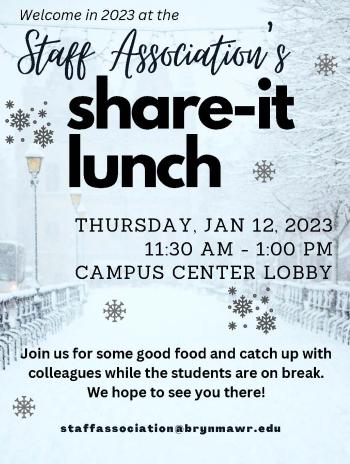 Staff Association Share-It Lunch January 2023 Poster