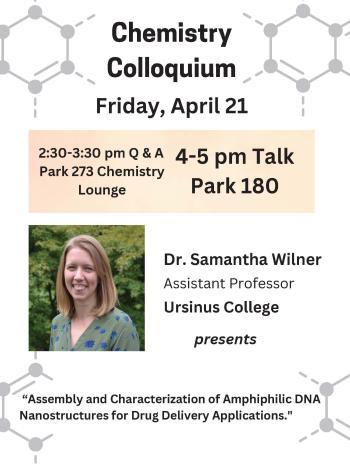 Chemistry Colloquium Dr. Samantha Wilner flyer
