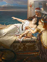 A painting depicting a scene from Virgil's Aeneid where Dido scorned by Aeneas