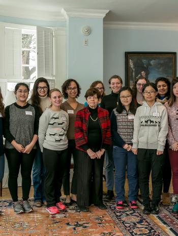 Alice Rivlin with a group of Bryn Mawr students
