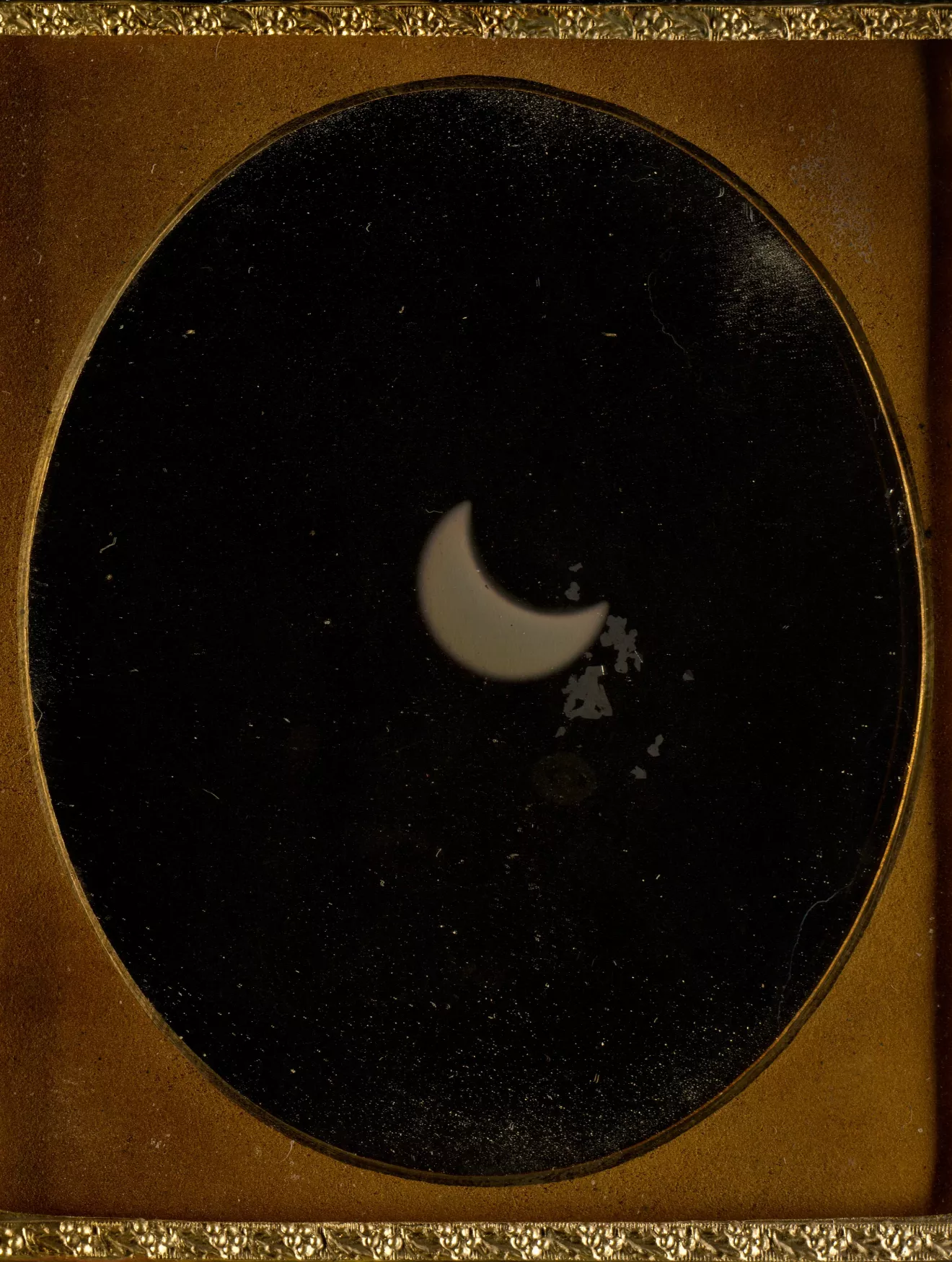 'Eclipse of the Sun.' The first total solar eclipse photographed. William Langenheim (1807–1874) and Frederick Langenheim (1809–1879), 1854. Daguerreotypes. The Metropolitan Museum of Art, Gilman Collection gift of 2005.