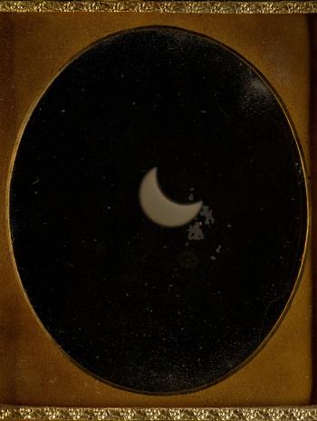 'Eclipse of the Sun.' The first total solar eclipse photographed. William Langenheim (1807–1874) and Frederick Langenheim (1809–1879), 1854. Daguerreotypes. The Metropolitan Museum of Art, Gilman Collection gift of 2005.