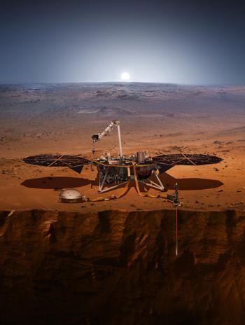 artist rendering of probe on Mars