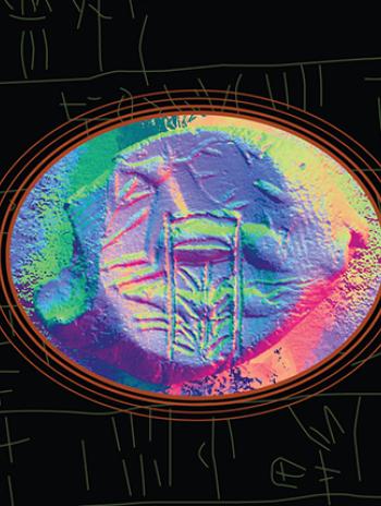 A psychodelic image of a Mycenaean stamp seal