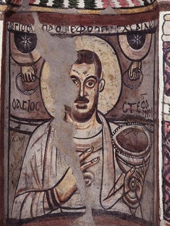 Early Christian painting from the Red Monastery in Sohag, Egypt